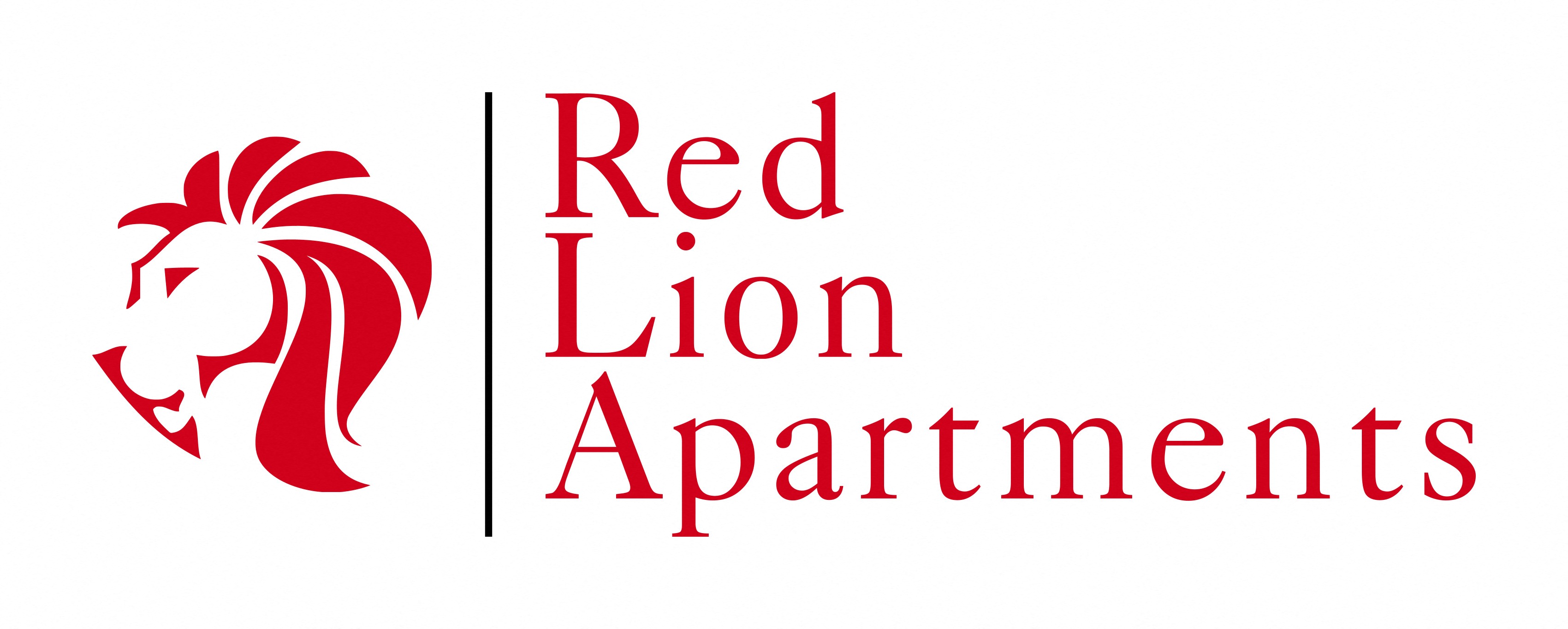 the logo for red lion apartments is shown
